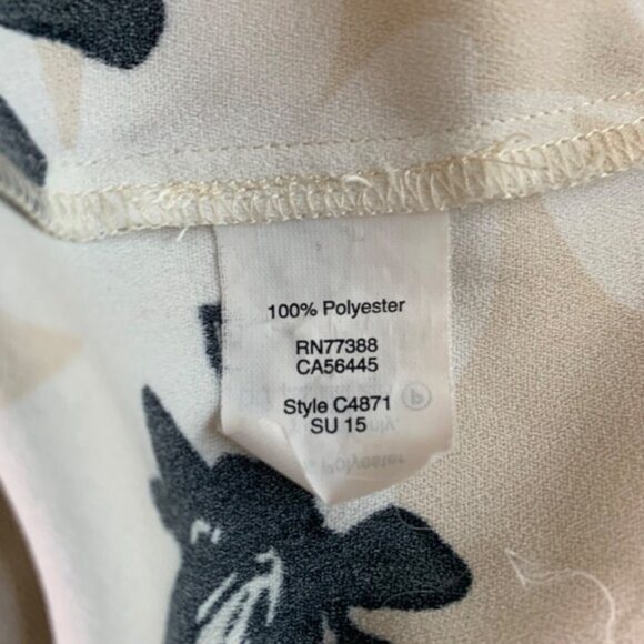 J Crew Womens‎ Top Size 8 Brown Floral Sleeveless Round Neck Blouse neutrals - Picture 7 of 8